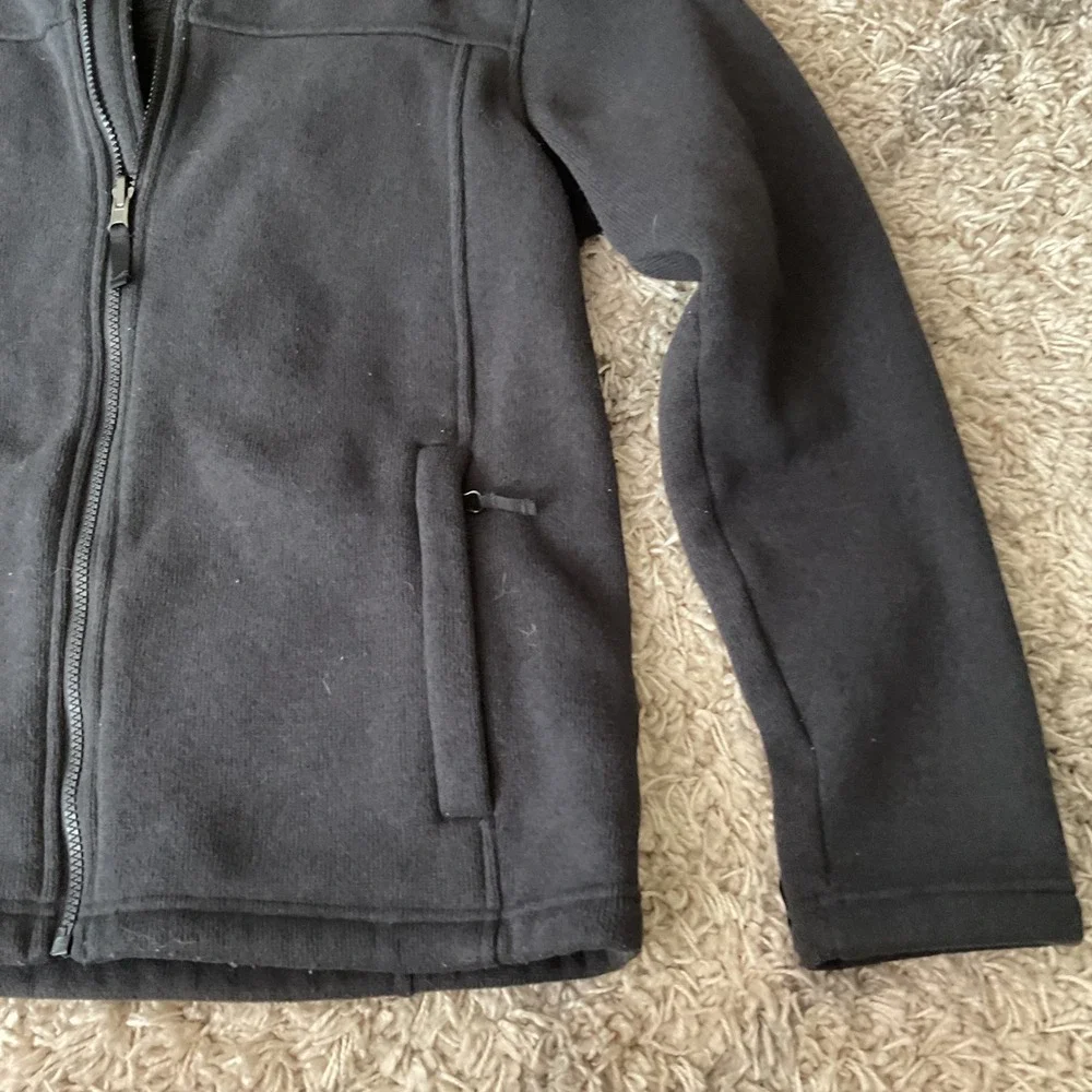The North Face Mens Black Full Zip Fleece Jacket Medium Sweater Knit Coat 1508